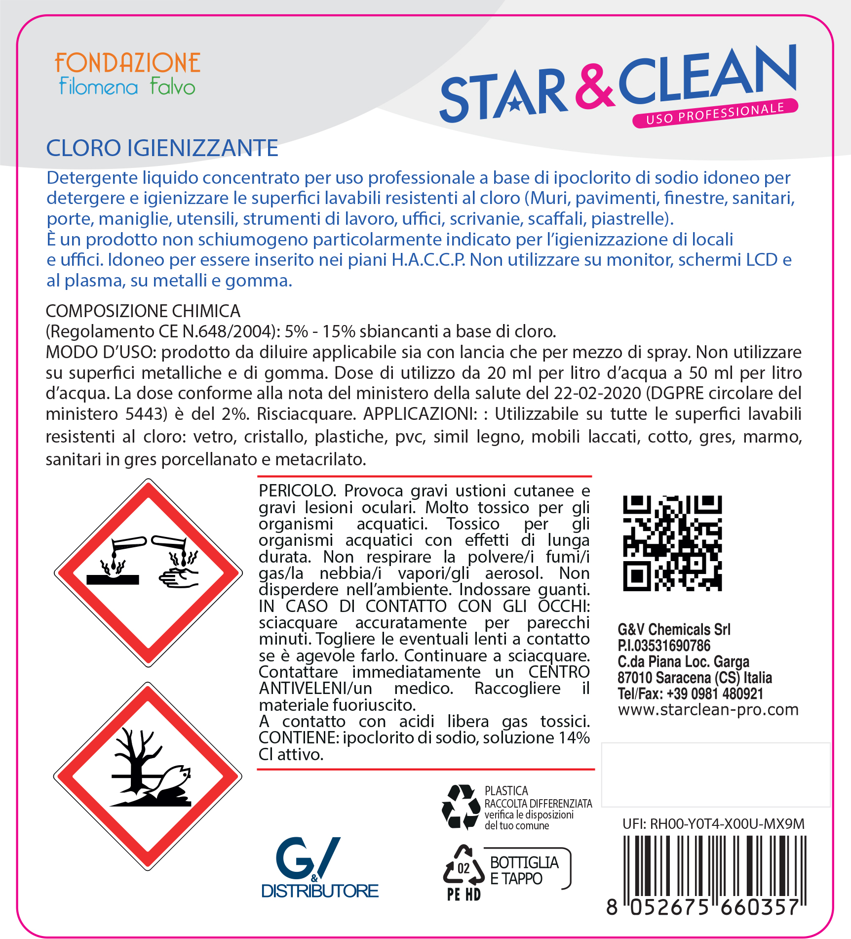 STAR CLEAN 211 - CLORO IGIENIZZANTE